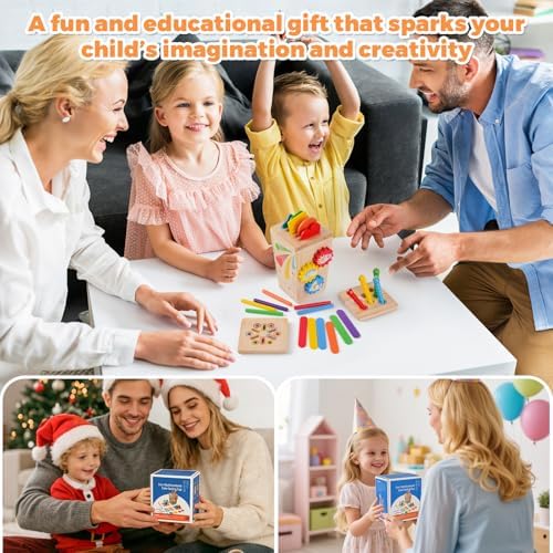5 in 1 Fine Motor Learning Toy, Wooden Montessori Toys for Kids Ages 3-5 - Image 6