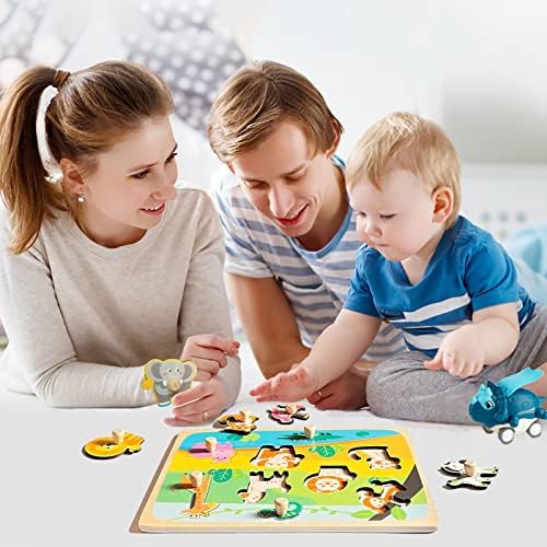 Wooden Peg Puzzles for Toddlers 1-3 - Montessori Educational Learning Puzzle Toys for Baby Gifts - Image 2