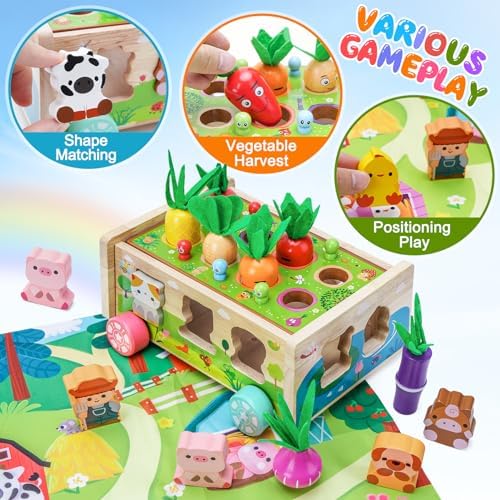 Toddler Montessori Wooden Farm Toys for 1 2 3 Year Old Babies Boys Girls - Image 2