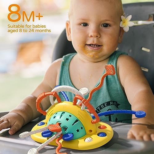 VoMii High Chair Toys with Suction Cup, Montessori Sensory Toys for 1 Year Old Fine Motor Skills,Food Grade Silicone Activity Gift for Baby Infant Toddlers - Image 2