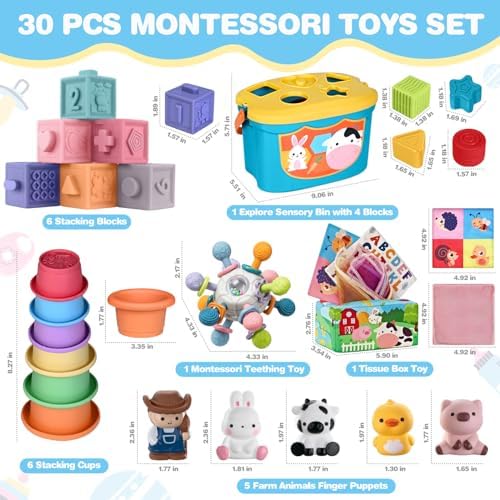 6 In 1 Baby Toys, 6-12 months Baby Toys, Montessori Toddler Gifts Toddlers - Image 2