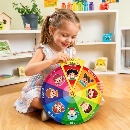 Emotion Wheel for Kids Toddlers Emotions Chart Calming Corner Emotional Chat Toy - Image 7