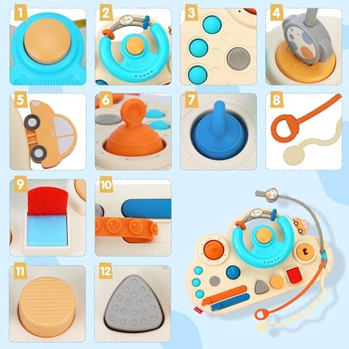 Caterbe Steering Wheel for Toddlers Toys, Baby Montessori Toy for Educational Gift - Image 2