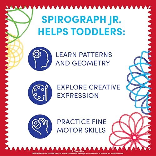 Spirograph Disney Jr. Toddler Arts and Crafts, Drawing Art Kit, Toddler Activities, Drawing Pad, Jumbo Gears, Washable Markers, Unleash Your Child Inner Artist, Ages 3+ - Image 7