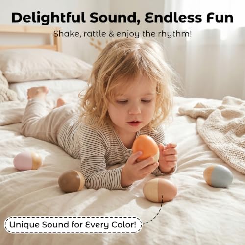 Wooden Baby Egg Shaker Hand Musical Maraca Percussion Instruments - Image 6