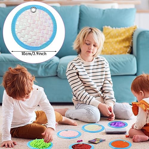 Boao 8 Set Mini Sensory Mats for Autism Kids Sensory Floor Tiles, Round - Image 2
