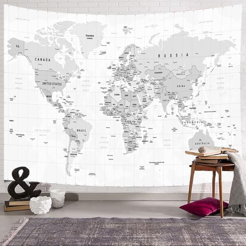 JAWO Educational Tapestry for Kids and Students - World Map With Countries and Major Cities, Asia, Europe, South America, Africa, Japan - Wall Hanging 90X70 Inch (Red) - Image 3