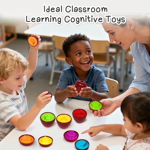 Apple Toys,Montessori Geometric Shape Sorter Toys for Toddlers 18-24Months,Early Educational Learning Color Sorting & Fine Motor Matching Games,Easter Basket Stuffers Gifts for Boys Girls - Image 7