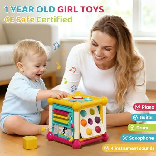Baby Activity Cube, Early Development Toy with Music for 1 Year Old - Image 2