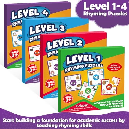 Torlam Phonics Puzzle, Rhyming Games Phonics Games Flash Cards for Kids Toddler, Learn to Read Spelling Reading Sight Words, Trigraphs Site Words for Preschool Kindergarten Homeschool Supplies - Image 7