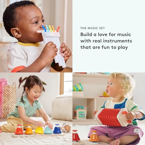 LOVEVERY | The Music Set | 6 Montessori Musical Instruments & Rhythm Book | Educational Toys for Toddlers & Preschoolers | Simple Songs and Play Guide | Ages 18 Months to 4+ Years - Image 2
