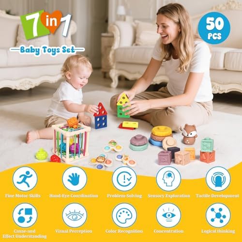 LearnToy Baby Toys 18-36 Months, Montessori 7-in-1 Activity Set - Image 2