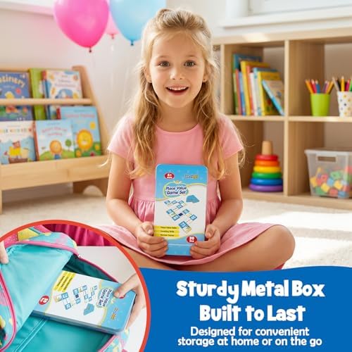 Kasfalci Place Value Dominoes Set Flash Cards, Back to School Supplies, 50 PCS Math Learning Games for Kids, Montessori Counting Toys, Preschool Kindergarten Classroom Must Haves - Image 7