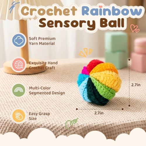 Adena Montessori Soft Knit Sensory Ball with Bell, 6-12mo - Image 2