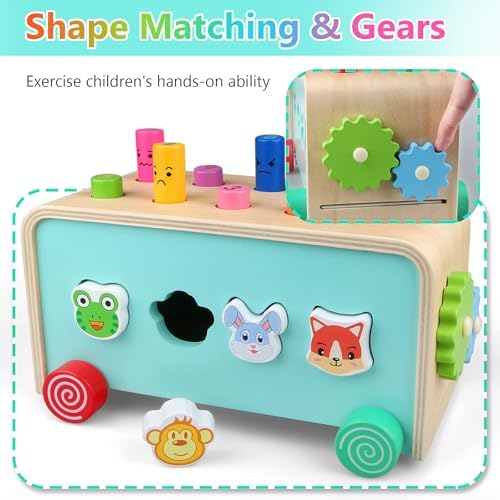 Montessori Baby Hammer Pounding Toy for Toddlers Boys Girls 2 3 4 Years Old, Educational Learning Toy Xylophone Color Shape Easter Basket Stuffers for Toddlers Valentine's Day Gift - Image 7