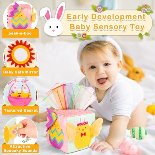 Easter Baby Toys Montessori Toys Baby Tissue Box Toy for Babies 3 6 9 Months, Easter Gifts, Easter Basket Stuffers for Babies - Image 2