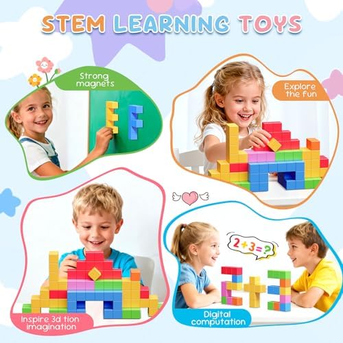 100PCS Magnetic Building Blocks, Sensory Square Construction Set, Ages 3+ - Image 7