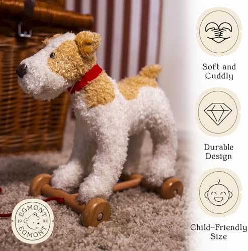 Egmont Toys Wooden Pull Along Dog Toy for Toddler, Montessori 1 Year Old - Image 2