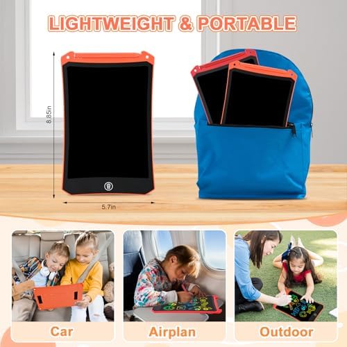cimetech LCD Writing Tablet, 2 Pack Toddler Kids Toys, Red and Orange - Image 7