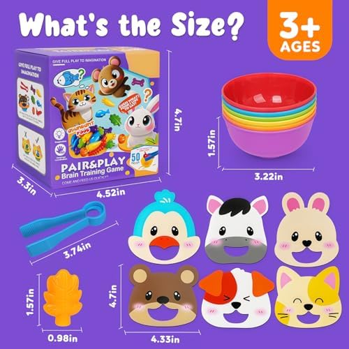 Counting Animals Color Sorting Toys for Kids,Montessori Preschool Learning Animals Matching Feeding Sorting Games Christmas Stocking Stuffers Gifts for Boys Girls Ages 3+ - Image 7