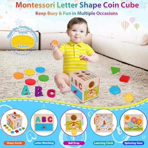 FCSONU Montessori Shape Sorters & Fine Motor Skills Toys for Toddlers 1-3 - Image 2