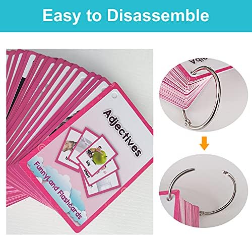 Lilias Adjectives Flash Cards, Toddler Learning Toys, Preschool Learning Toys, Homeschool Supplies, Learning Supplies for Kindergarten, 4.3 X 3.14 Inch, 48 Cards in Set - Image 4