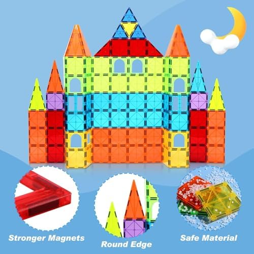 OugerToy 32-Pack Magnetic Tiles–Rainbow Builder Set - Image 6