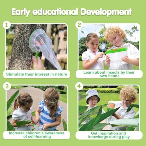 PLAY Bug Catcher Kit,Outdoor Toys for Kids Ages 4-8 8-12,Bug Catcher Vacuum with Critter Habitat Case,Butterfly net,Magnifying Glass,Toddler Outside Toys for 3 4 5 6 7 8+ Year Old Boys Birthday Gift - Image 7