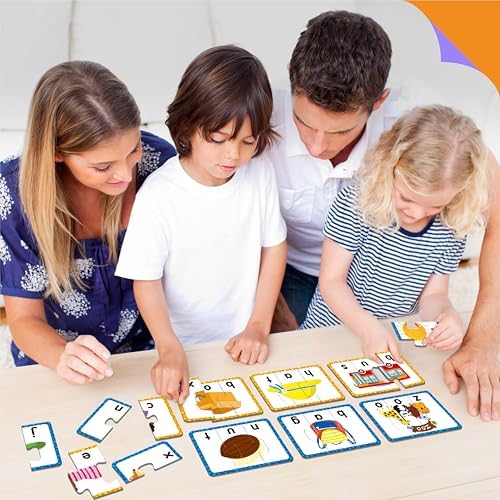 24 Set 3-Letter Word Puzzle Cards, 72 PCS Self Correcting Word Spelling Puzzles, Double Sided Puzzle Cards for Kindergarten Preschool Learning - Image 7