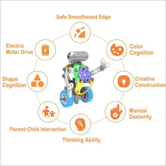 107Pcs Motorized Erector Sets for Kids Ages 4 5 6 7 8+,STEM Building Toys for Boys Girls 3-5 4-8 5-7 6-8 Year Old,Engineering Kit,Electric Motor,Creative Educational Gift Learning Activities - Image 2