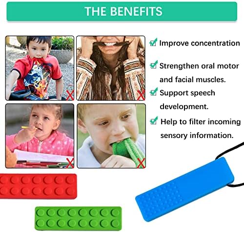 JUMPOW Chew Necklace,Sensory Chew Necklace Bundle for Kids with Autism,ADHD - Image 2