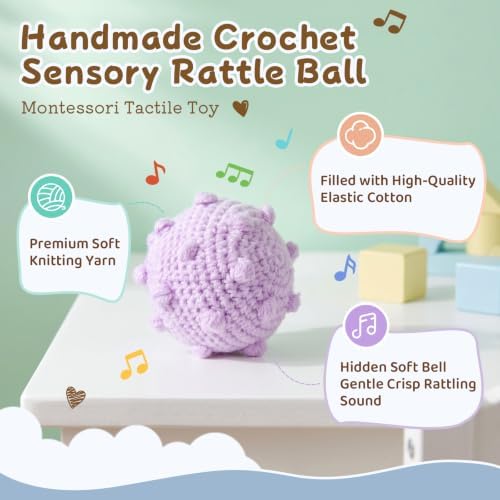 Adena Montessori Soft Knit Sensory Ball with Bell, 6-12mo - Image 2