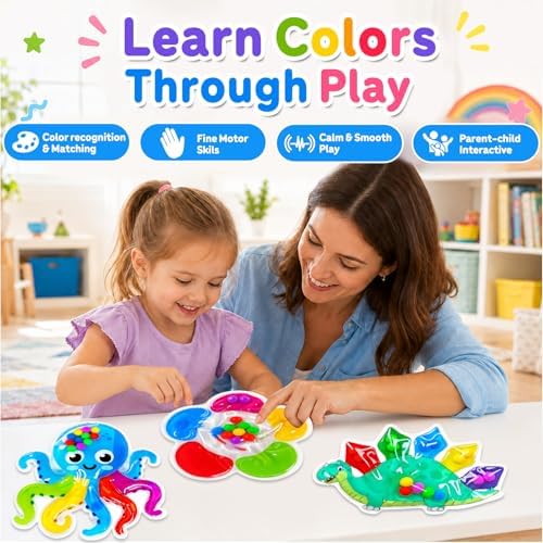 3PCS Color Sorting Sensory Squeeze Fidget Toys for Kids,Montessori Preschool Learning Fine Motor Skils Matching Travel Roadtrip Toy Birthday for Boys Girls Ages 3+ - Image 7