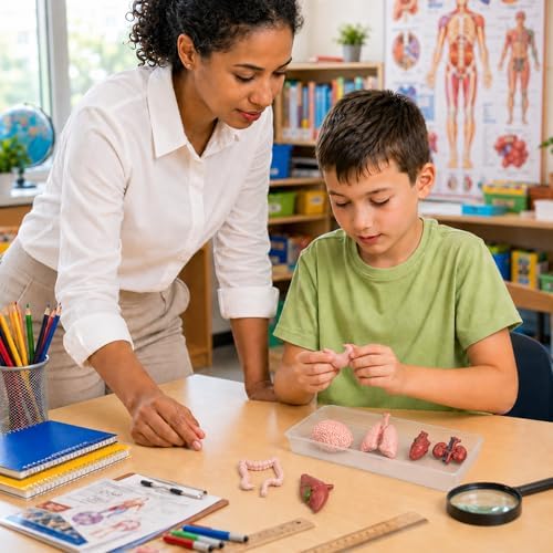 Liberty Imports 8 PCS Human Organs Toy Body Parts Figurines - 3D Mini Anatomy Model Realistic Teaching Prop - Brain, Heart, Lung, Liver, Stomach, Intestines, Kidney for Kids - Image 7