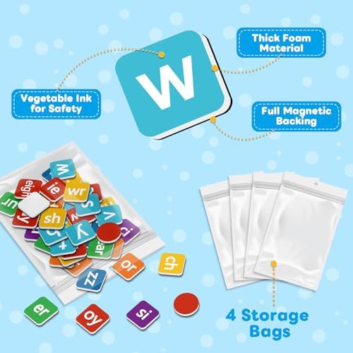 Phonics Magnetic Letter Tiles, Spelling Reading Games Manipulatives - Image 7