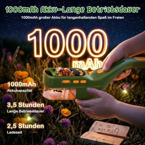 CIMELR Bug Catcher for Kids with 2.4" Screen, 500X Digital Microscope, 1080P Photo/Video, 1000mAh Battery, 8 LED, PC Real-Time Imaging, STEM Nature Toy & Gift for Boys Girls Ages 3-12 - Image 7