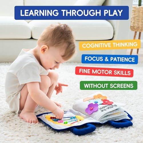Jollybaby Soft Busy Books Sorting Toy for 18 M+ Baby Travel - My Quiet Book - Image 2