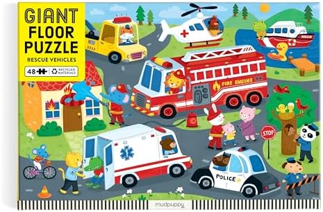Mudpuppy - Rescue Vehicles 48 Piece Giant Floor Puzzle for Kids - Image 4