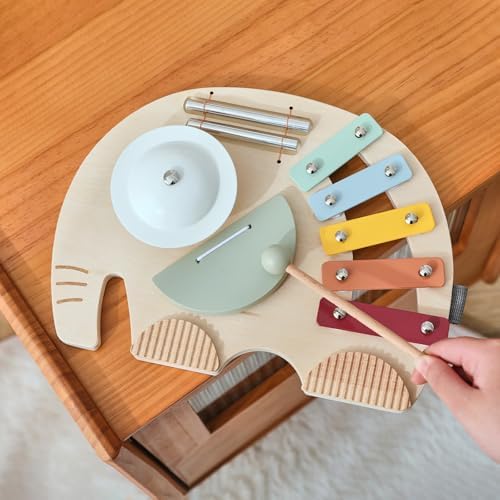 Wooden Elephant Musical Instruments for Toddlers, Baby Xylophone Percussion Instruments Toy for Kids, Montessori Educational Music Toys, Gifts for Girls Boys - Image 2