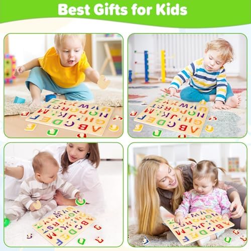 Jumlys Montessori Toys for Toddlers 1, 2, 3 Year Old, Wooden Alphabet Puzzles for Kids 1-3, Early Learning & Educational ABC Puzzle Toys, Perfect Christmas Birthday Gifts for Boys & Girls Age 1-3 - Image 7