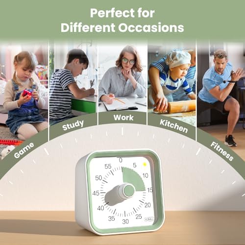 Visual Timer for Kids, Countdown Timer with Pause Function, White - Image 6