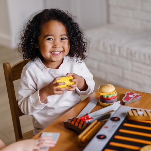 Melissa & Doug Grill and Serve BBQ Set with Pretend Play Toy Food & Kids Play Kitchen Accessories, Preschool Learning Toys for Girls & Boys 3+ - Image 2