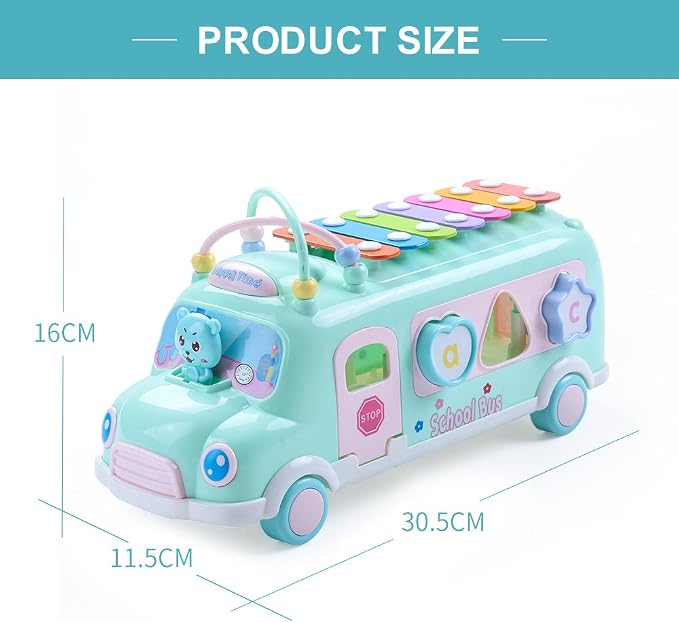 5-in-1 Baby Bus Xylophone Toys for 1 Year Old Girl - Image 9