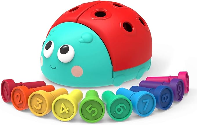 Battat Education – Fine Motor Peg Toy for Toddlers & Kids, Montessori Educational Developmental Learning Ladybug with Colorful Stacking Fun, Early Skills Development Toy for Preschoolers 18+ months - Image 3