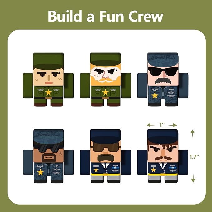 GobiDex 6PCS Magnetic Army Men, Compatible with Magnetic Building Blocks - Image 6
