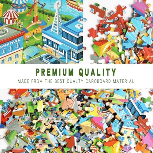 Jigsaw Puzzle Suitable for Children Aged 6-8. for Children Aged 8-10 - City Scenery 200-piece Jigsaw Puzzle. an Educational Toy Suitable for Boys - Image 7