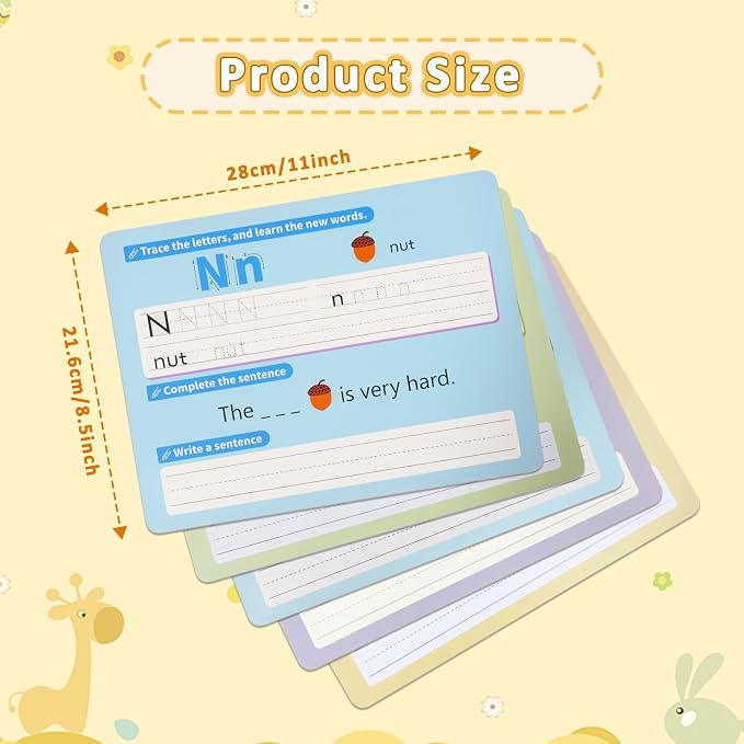 Alphabet & Number Practice Dry Erase Sheets A-Z Letters & Numbers 1-10 | Perfect for Preschool, Homeschool & Kindergarten - Image 7