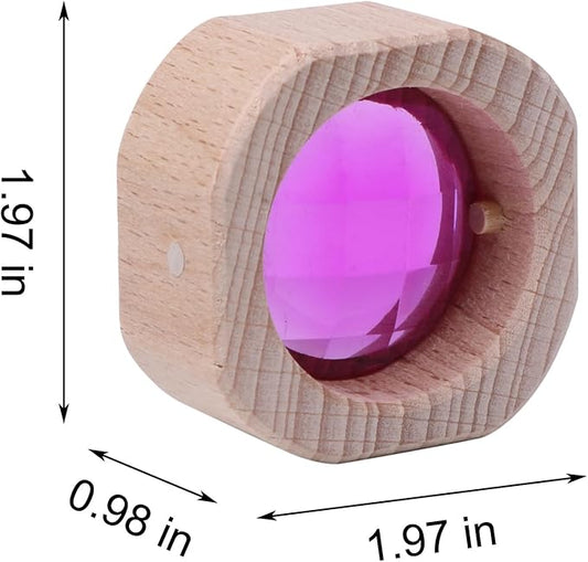 20PCS Wooden Gem Blocks Stacking Toys,Colorful Acrylic Windows Blocks, Rainbow Crystal Acrylic Building Cubes Educational Sensory Training Crystal Toys (20PCS Round Gem Blocks) - Image 2