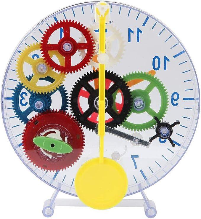 Lily's Home 31 Pieces Do-It-Yourself Children's First Puzzle Clock Kit, No Batteries Required, Learn How Clock Gears Work, Colorful and Educational Gift for Kids, Mechanical, Multi-Colored - Image 6