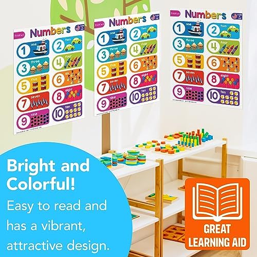 FoldCard Numbers 1-10 Chart Educational Poster 8.5x11 5pk - Image 5